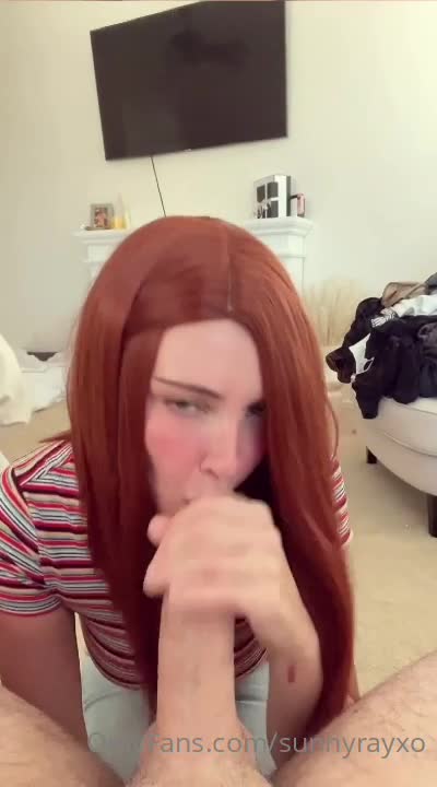 Horny Redhead Sunny Ray Handjob POV